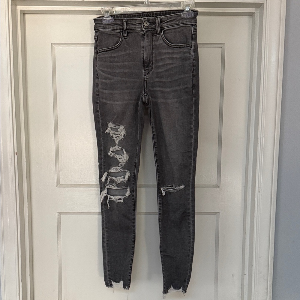 American Eagle Outfitters Distressed Black Skinny Jeans
